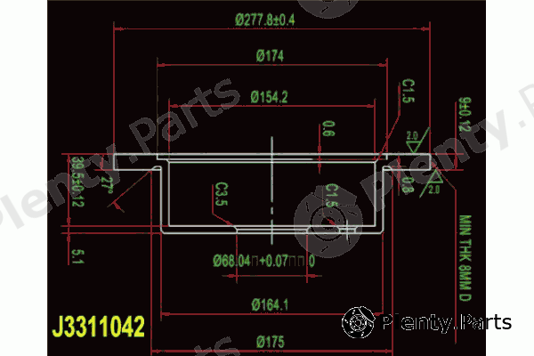  NIPPARTS part J3311042 Brake Disc