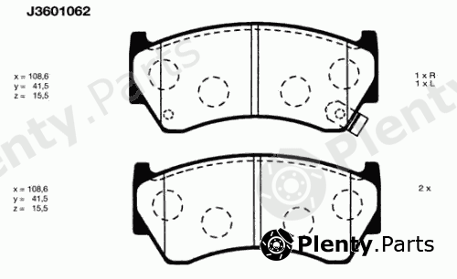  NIPPARTS part J3601062 Brake Pad Set, disc brake