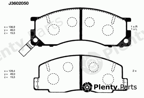  NIPPARTS part J3602050 Brake Pad Set, disc brake
