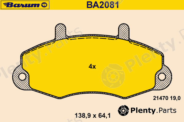  BARUM part BA2081 Brake Pad Set, disc brake