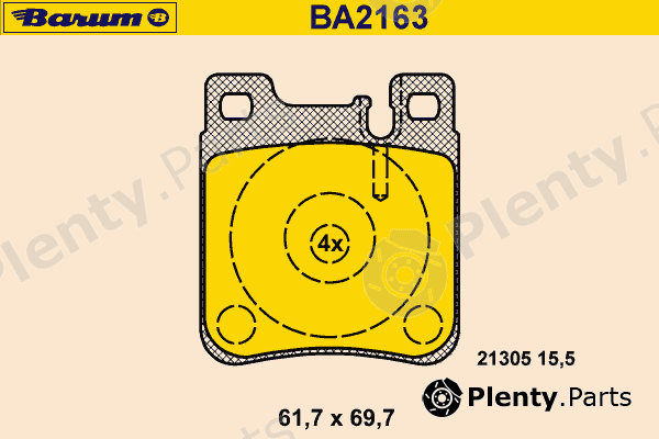  BARUM part BA2163 Brake Pad Set, disc brake