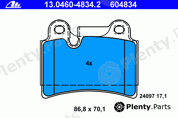  ATE part 13.0460-4834.2 (13046048342) Brake Pad Set, disc brake