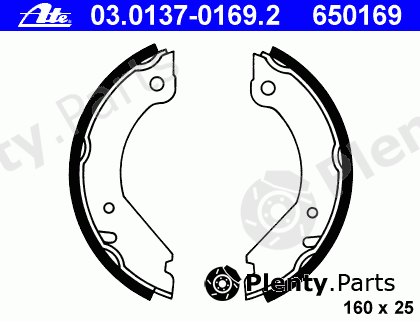  ATE part 03.0137-0169.2 (03013701692) Brake Shoe Set, parking brake