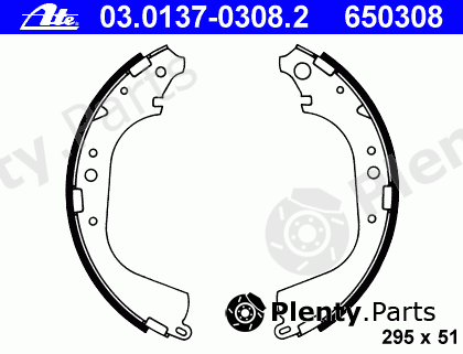  ATE part 03.0137-0308.2 (03013703082) Brake Shoe Set