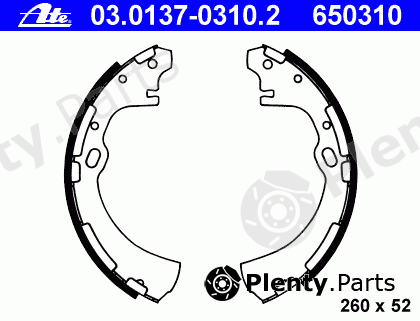  ATE part 03.0137-0310.2 (03013703102) Brake Shoe Set