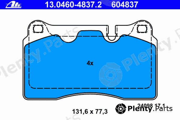  ATE part 13.0460-4837.2 (13046048372) Brake Pad Set, disc brake