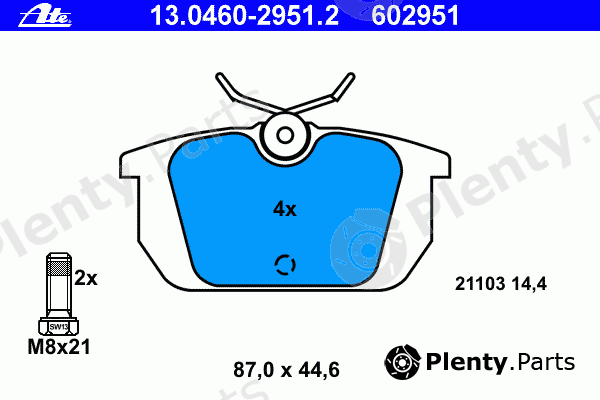  ATE part 13.0460-2951.2 (13046029512) Brake Pad Set, disc brake