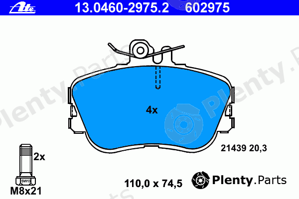  ATE part 13.0460-2975.2 (13046029752) Brake Pad Set, disc brake