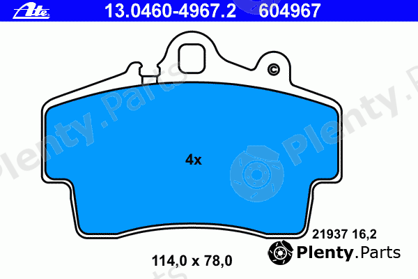  ATE part 13.0460-4967.2 (13046049672) Brake Pad Set, disc brake