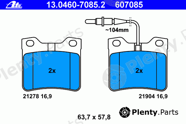  ATE part 13.0460-7085.2 (13046070852) Brake Pad Set, disc brake