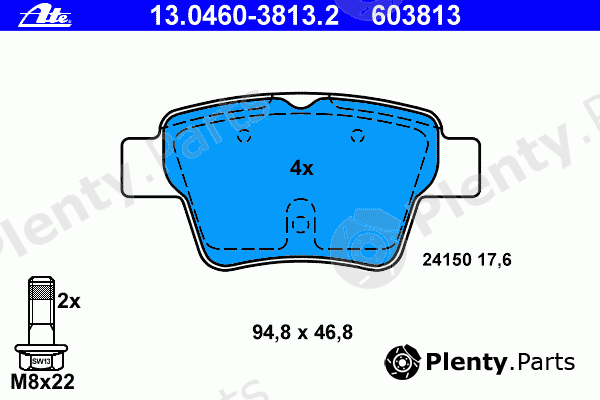 ATE part 13.0460-3813.2 (13046038132) Brake Pad Set, disc brake