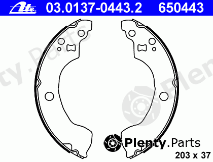  ATE part 03.0137-0443.2 (03013704432) Brake Shoe Set
