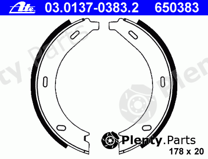  ATE part 03.0137-0383.2 (03013703832) Brake Shoe Set, parking brake