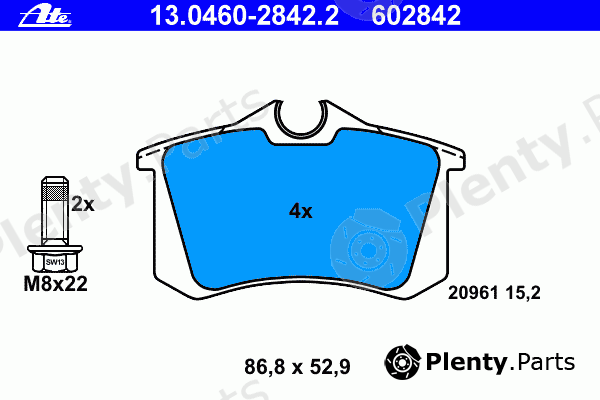  ATE part 13.0460-2842.2 (13046028422) Brake Pad Set, disc brake