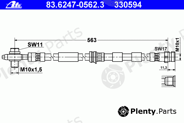  ATE part 83.6247-0562.3 (83624705623) Brake Hose
