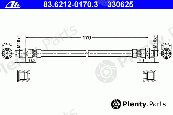  ATE part 83.6212-0170.3 (83621201703) Brake Hose