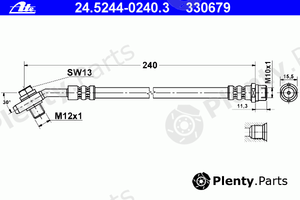  ATE part 24.5244-0240.3 (24524402403) Brake Hose