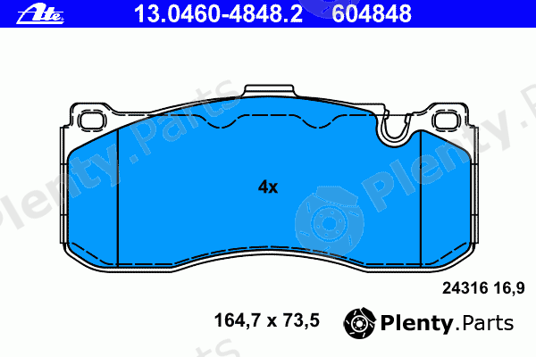  ATE part 13.0460-4848.2 (13046048482) Brake Pad Set, disc brake