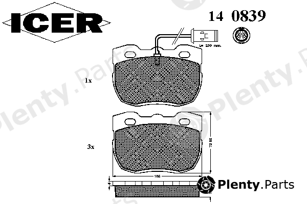  ICER part 140839 Brake Pad Set, disc brake