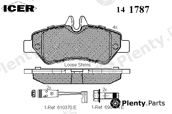  ICER part 141787 Brake Pad Set, disc brake