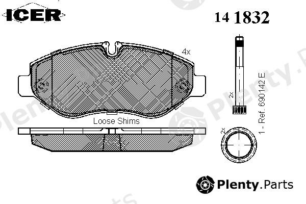 ICER part 141832 Brake Pad Set, disc brake