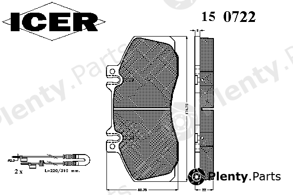  ICER part 150722 Brake Pad Set, disc brake