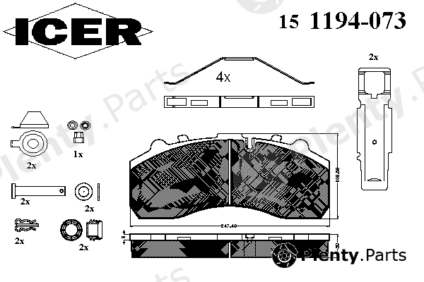  ICER part 151194-073 (151194073) Brake Pad Set, disc brake