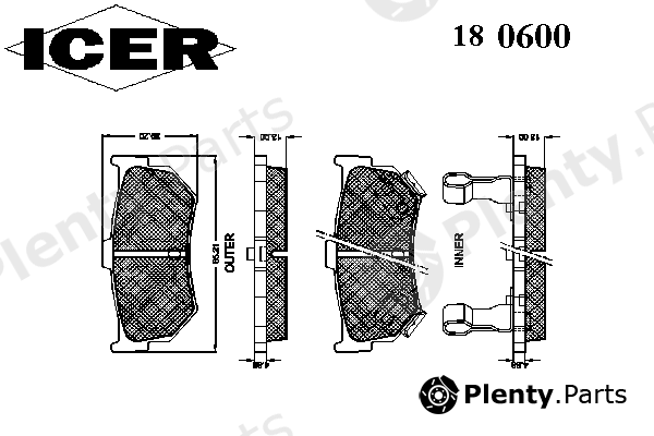 ICER part 180600 Brake Pad Set, disc brake