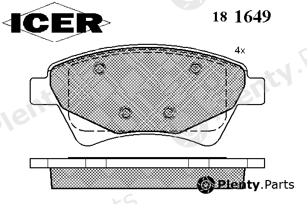  ICER part 181649 Brake Pad Set, disc brake