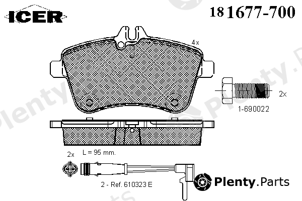  ICER part 181677-700 (181677700) Brake Pad Set, disc brake