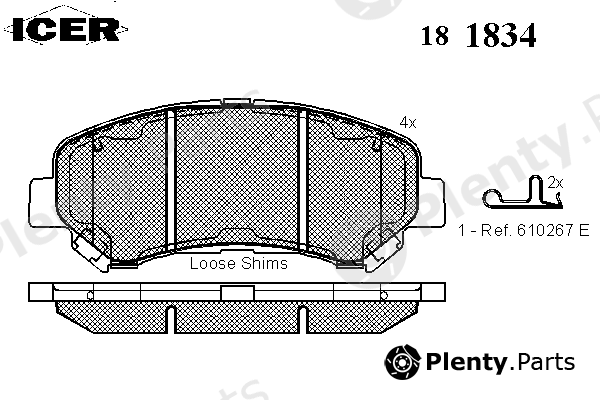  ICER part 181834 Brake Pad Set, disc brake