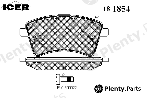  ICER part 181854 Brake Pad Set, disc brake