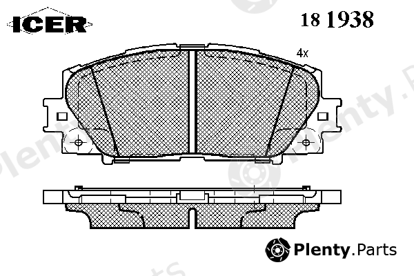  ICER part 181938 Brake Pad Set, disc brake