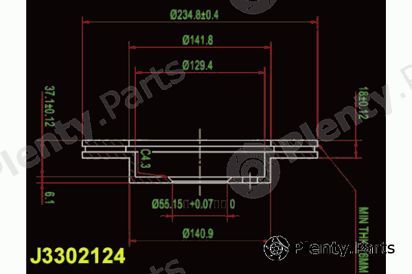  NIPPARTS part J3302124 Brake Disc