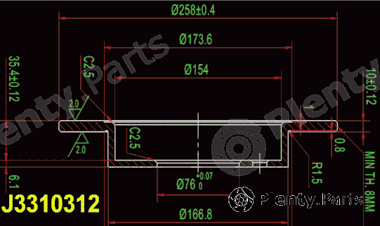  NIPPARTS part J3310312 Brake Disc