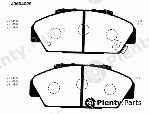  NIPPARTS part J3604029 Brake Pad Set, disc brake