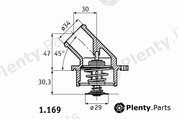  BEHR THERMOT-TRONIK part 1.169.92.344 (116992344) Thermostat, coolant