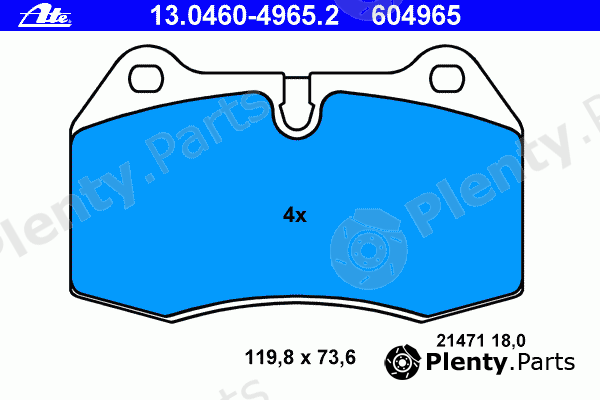  ATE part 13.0460-4965.2 (13046049652) Brake Pad Set, disc brake