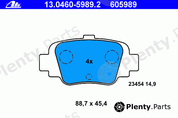  ATE part 13.0460-5989.2 (13046059892) Brake Pad Set, disc brake