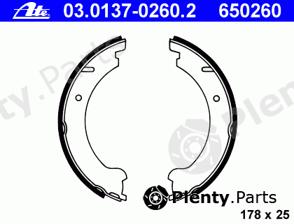  ATE part 03.0137-0260.2 (03013702602) Brake Shoe Set, parking brake