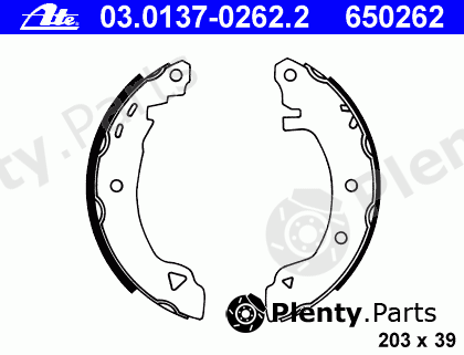  ATE part 03.0137-0262.2 (03013702622) Brake Shoe Set
