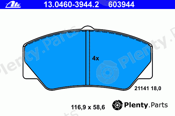  ATE part 13.0460-3944.2 (13046039442) Brake Pad Set, disc brake