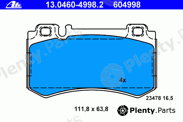  ATE part 13.0460-4998.2 (13046049982) Brake Pad Set, disc brake