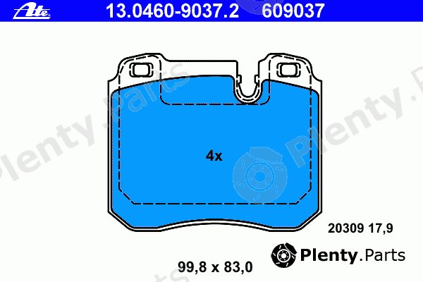  ATE part 13.0460-9037.2 (13046090372) Brake Pad Set, disc brake