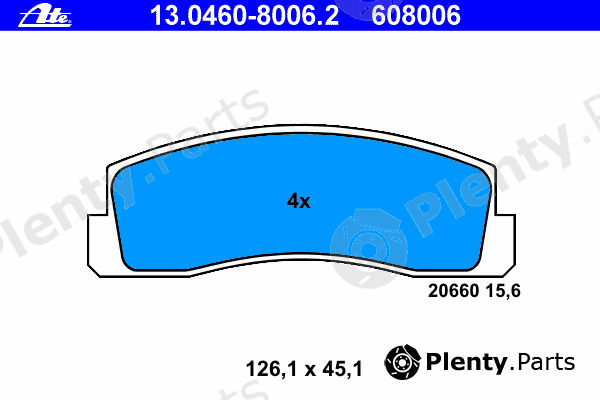  ATE part 13.0460-8006.2 (13046080062) Brake Pad Set, disc brake