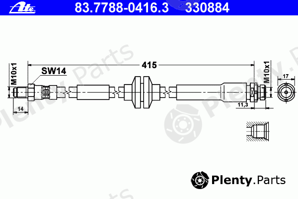  ATE part 83.7788-0416.3 (83778804163) Brake Hose