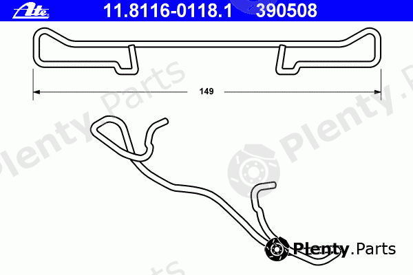  ATE part 11.8116-0118.1 (11811601181) Spring, brake caliper
