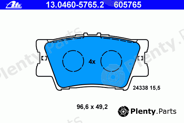  ATE part 13.0460-5765.2 (13046057652) Brake Pad Set, disc brake