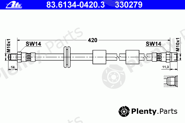  ATE part 83.6134-0420.3 (83613404203) Brake Hose