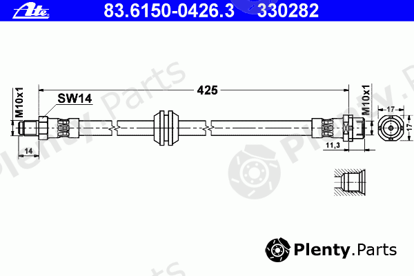  ATE part 83.6150-0426.3 (83615004263) Brake Hose